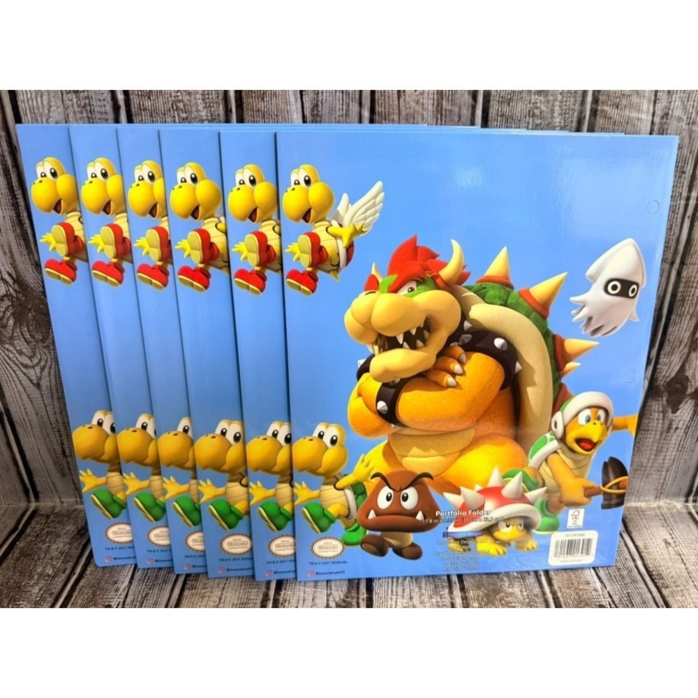 6x Super Mario Folders Nintendo School Folders Bowser Luigi Yoshi Bulk Set - Picture 2 of 3